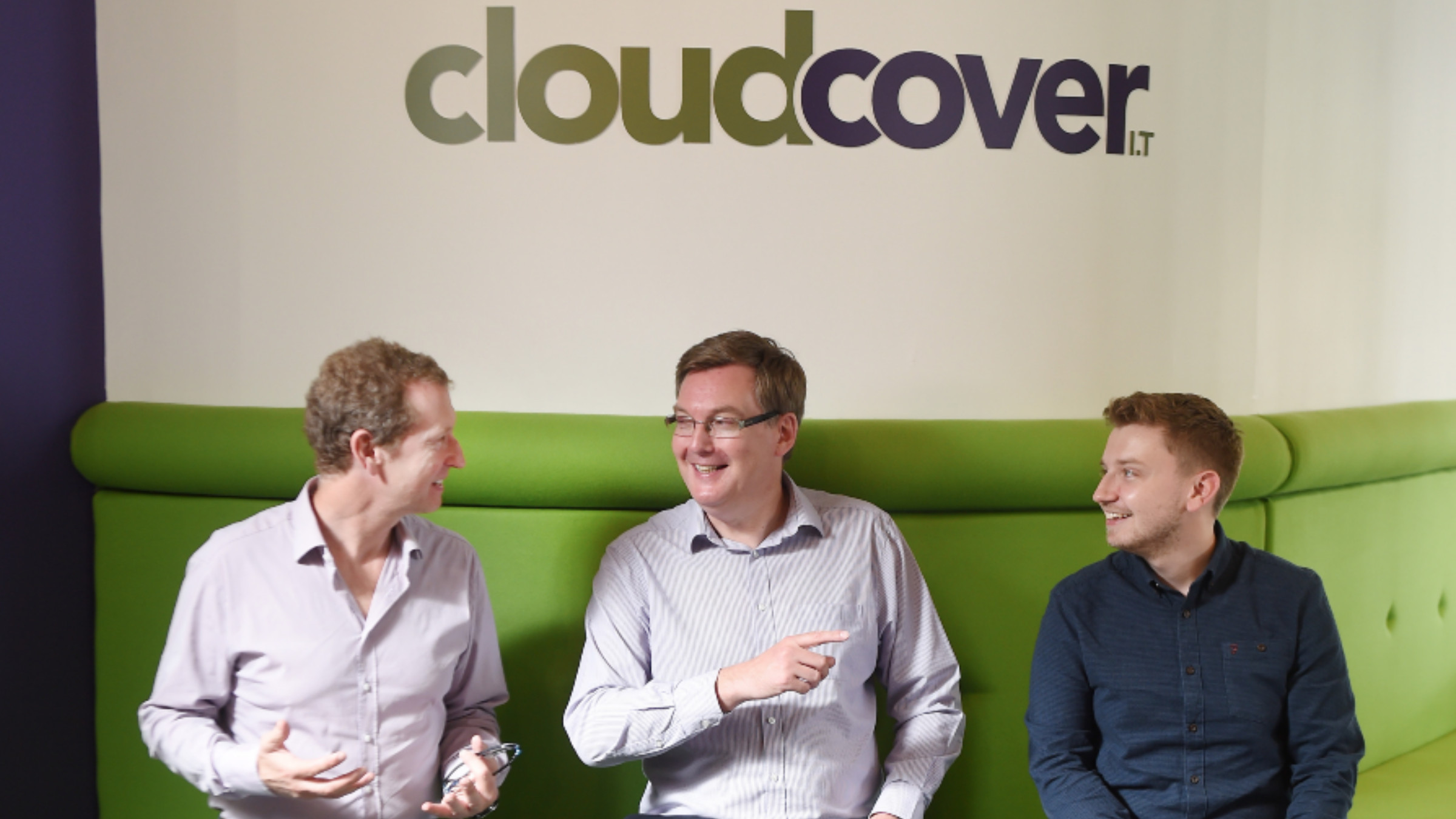 Scott Webb UKSE with Lance Gauld Cloud Cover IT Services at Cloud Cover offices